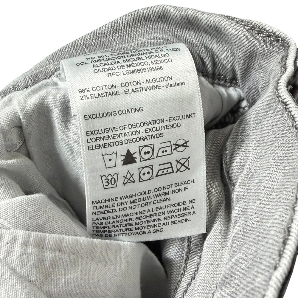 Signature Levi Strauss S37 Slim Fit Gray Jeans Raw Hem Mens 38x32 (Act 38 x 29)